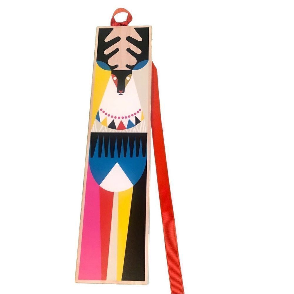 NIP Holiday ornament wall hanging Geometric COLOR BLOCK Reversible Reindeer Gift
